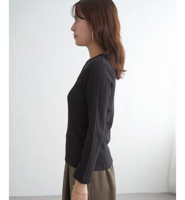 ikka「ストライプジャガードプルオーバー」|Tシャツ・カットソー|