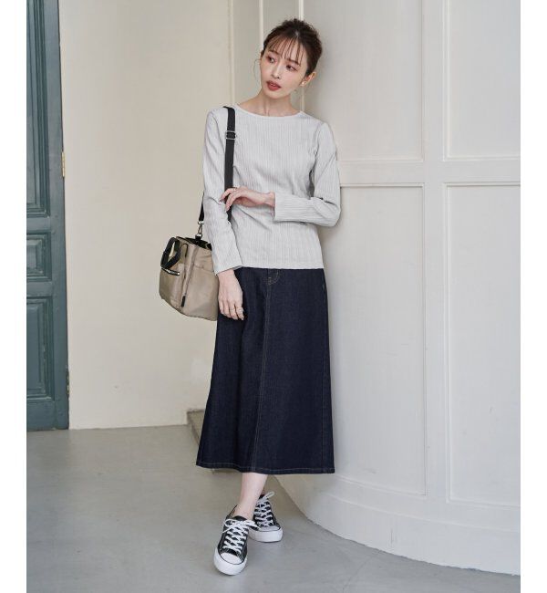 ikka「ストライプジャガードプルオーバー」|Tシャツ・カットソー|