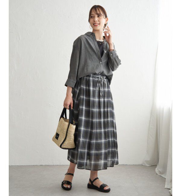 ikka「ギャザーフレアスカート」|スカート|
