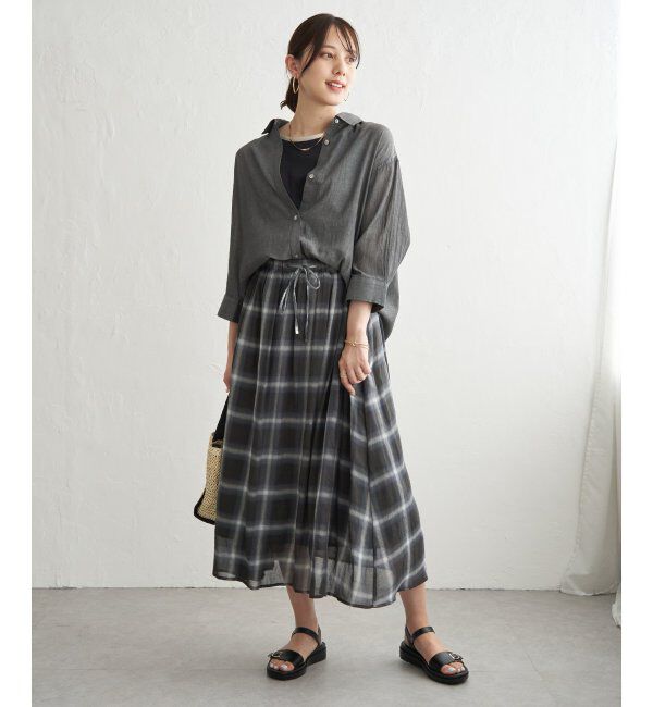 ikka「ギャザーフレアスカート」|スカート|