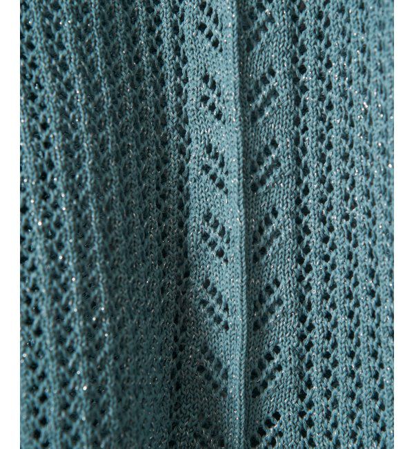 Lbc with Life「透かし柄ラインメッシュニット」|カーディガン|