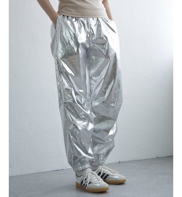 VENCE share style「メタリックパラシュートパンツ」|デニム|