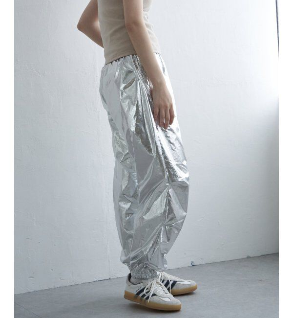 VENCE share style「メタリックパラシュートパンツ」|デニム|