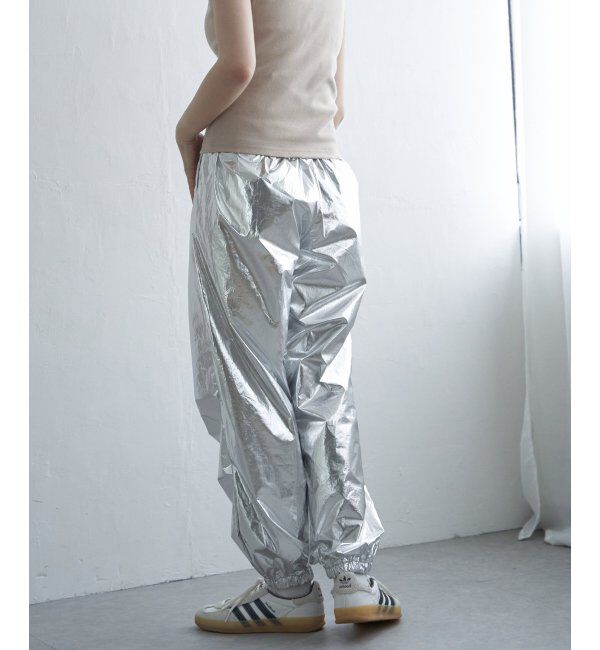 VENCE share style「メタリックパラシュートパンツ」|デニム|