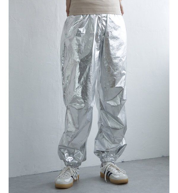 VENCE share style「メタリックパラシュートパンツ」|デニム|