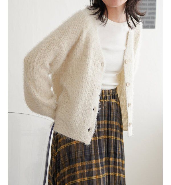 VENCE share style「ラメシャギーカーディガン」|カーディガン|オフホワイト