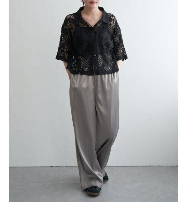 VENCE share style「サテンサイドラインパンツ」|デニム|