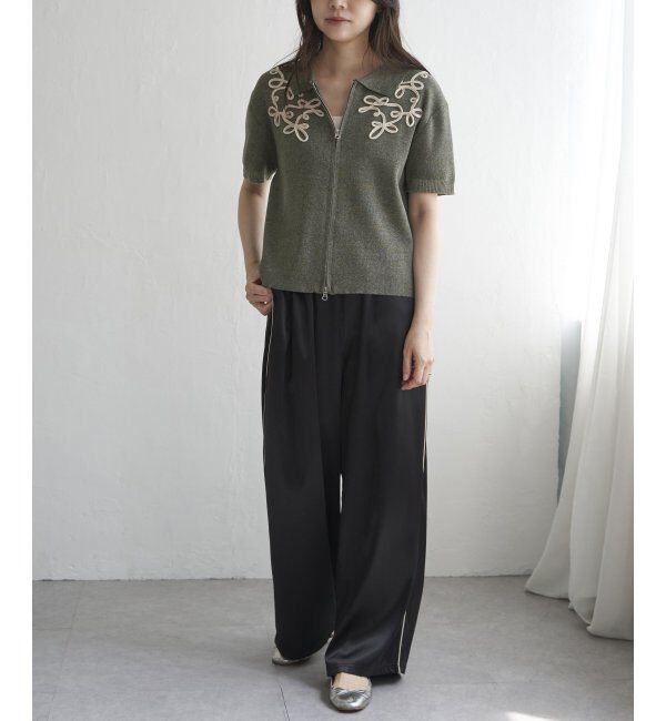 VENCE share style「サテンサイドラインパンツ」|デニム|