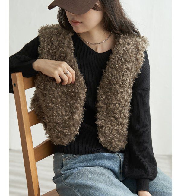 VENCE share style「プードルファーショートベスト」|その他|