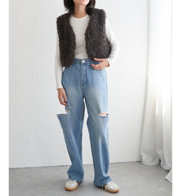 VENCE share style「プードルファーショートベスト」|その他|