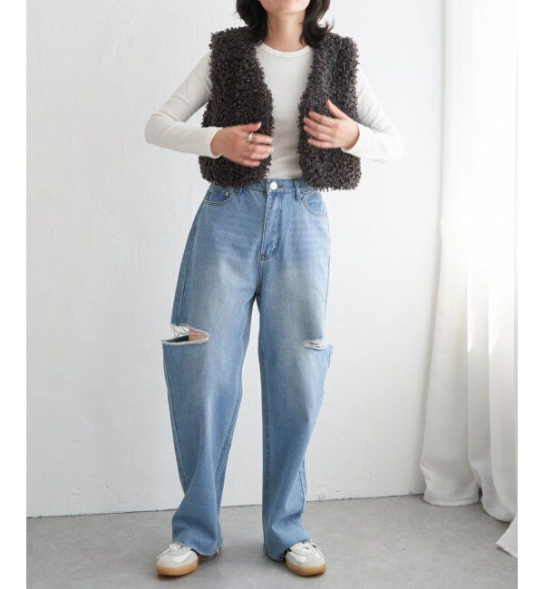 VENCE share style「プードルファーショートベスト」|その他|