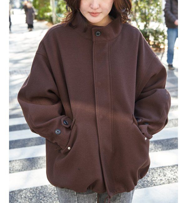 VENCE share style「メルトンショートモッズコート」|ブルゾン・スタジャン|ブラウン