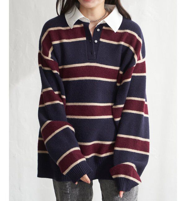 VENCE share style「アルパカタッチラガーシャツ」|ニット・セーター|