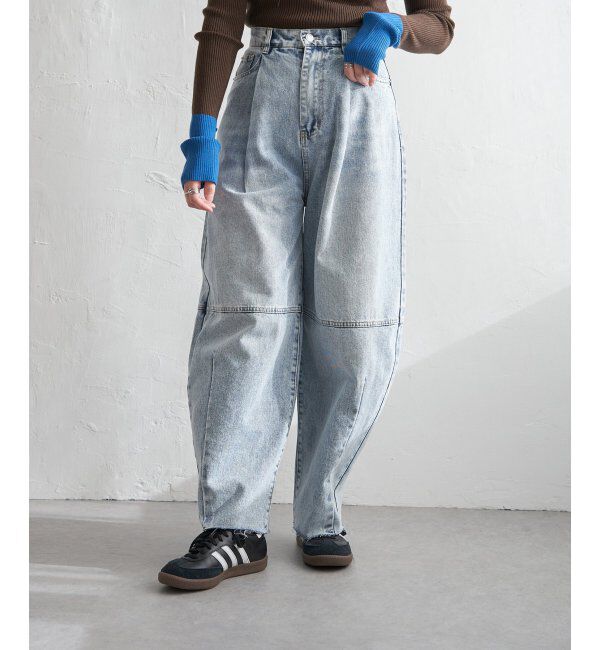 VENCE share style「タックコクーンワイドパンツ」|その他|ライトブルー