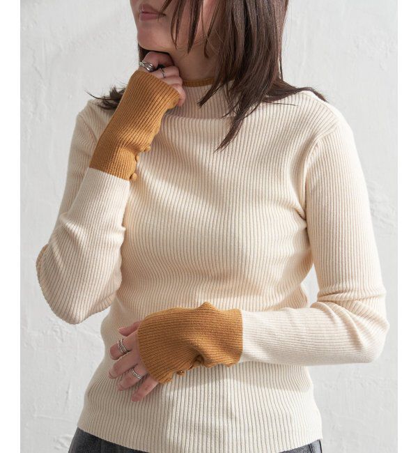 VENCE share style「配色クールクールハイネックプルオーバー」|タンクトップ|アイボリー