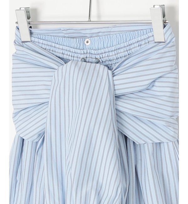 VENCE share style「ストライプウエスト巻きパンツ」|デニム|