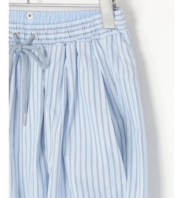 VENCE share style「ストライプウエスト巻きパンツ」|デニム|