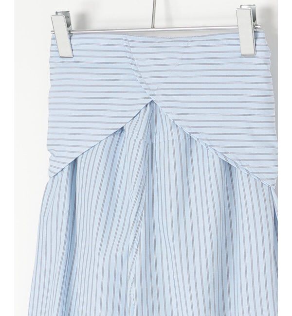 VENCE share style「ストライプウエスト巻きパンツ」|デニム|