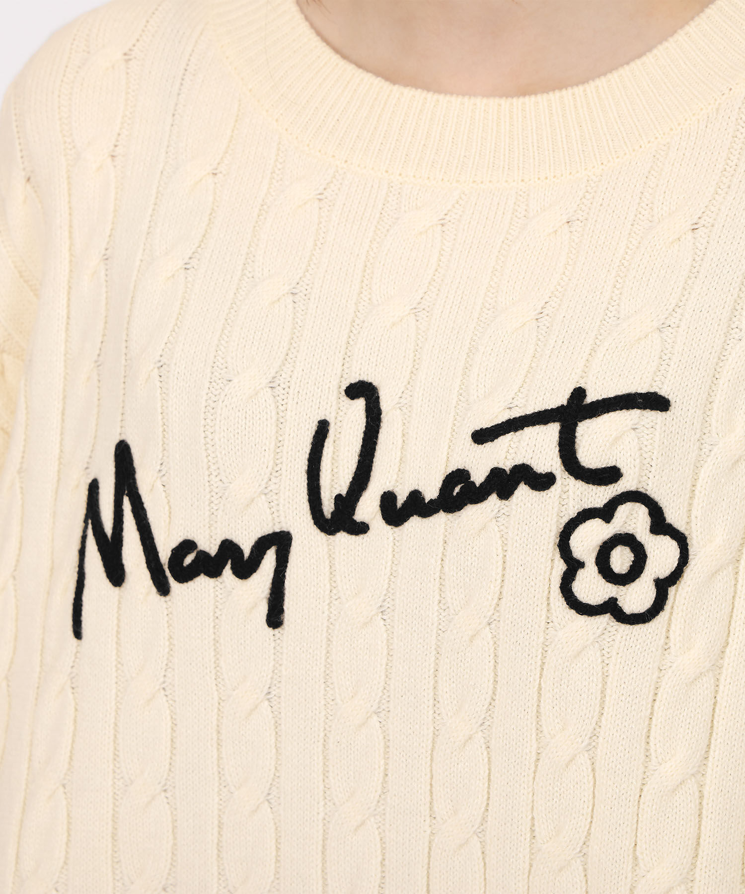 MARY QUANT「サインロゴケーブル プルオーバー」|カーディガン|