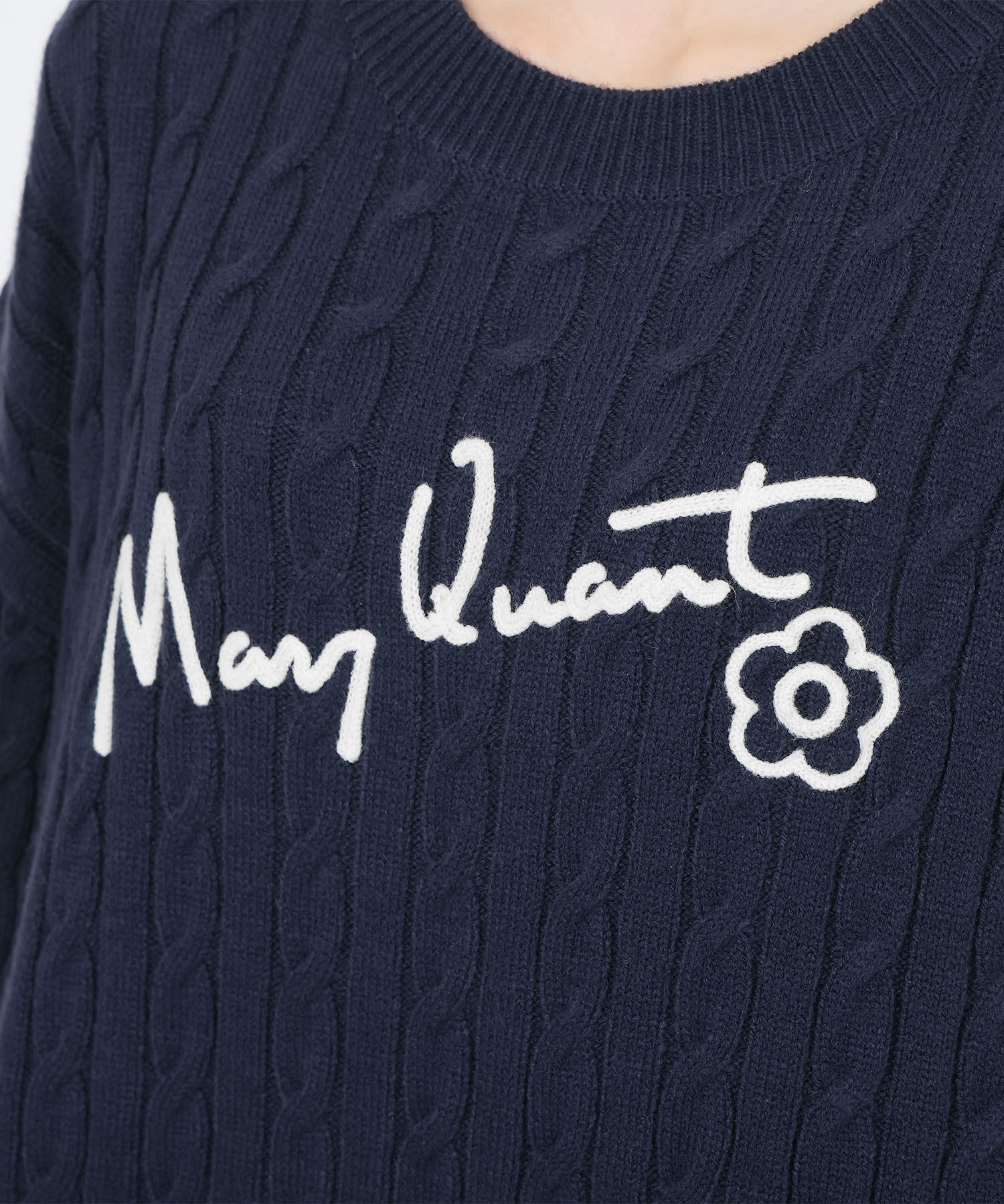 MARY QUANT「サインロゴケーブル プルオーバー」|カーディガン|
