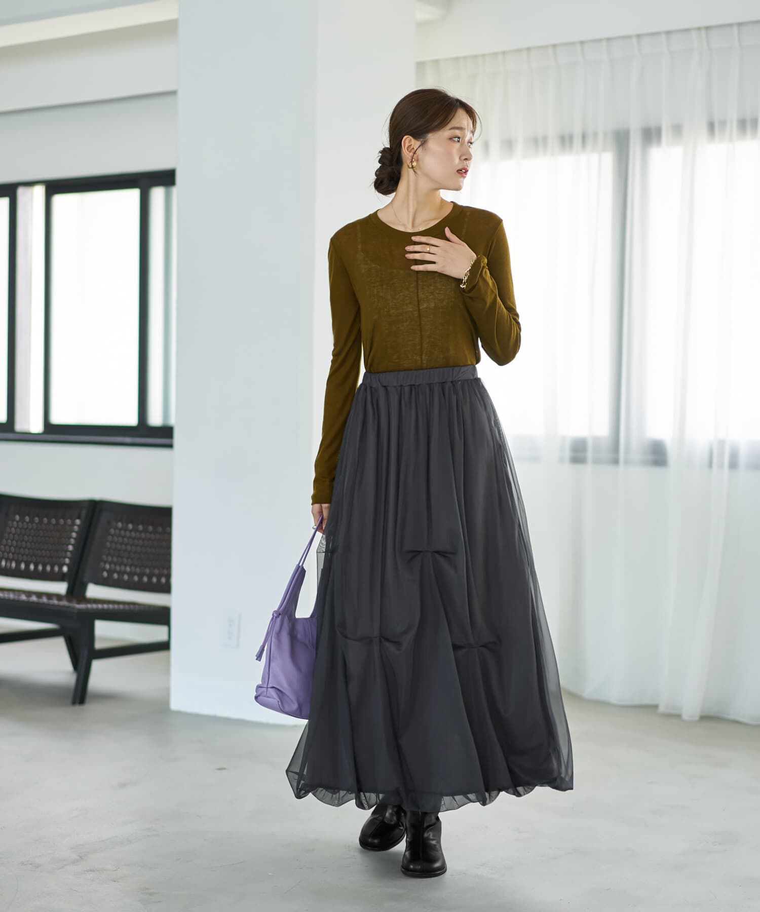 STYLE DELI「【LUXE】タックチュールバルーンスカート」|スカート|