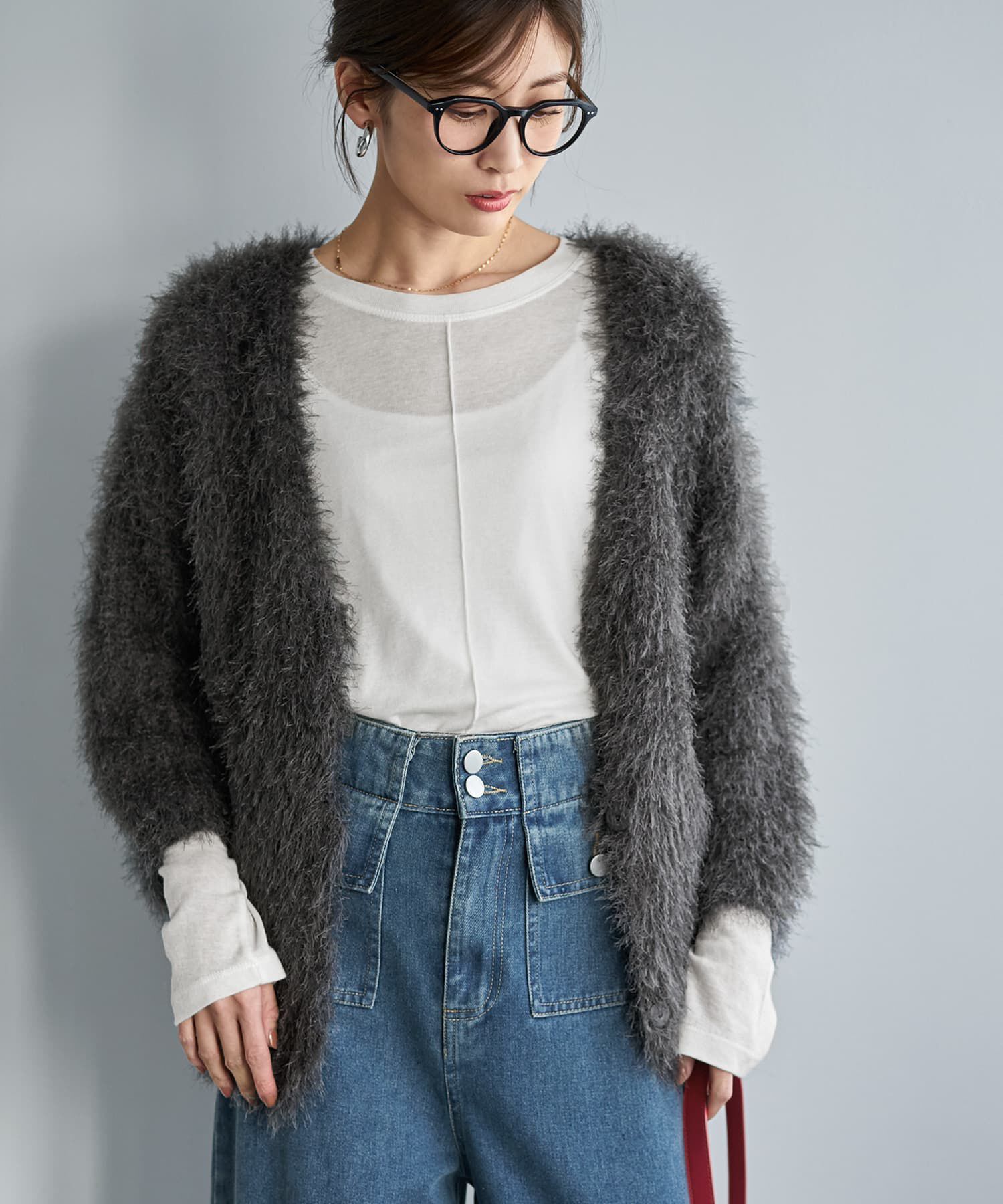 STYLE DELI「【LUXE】フェザーヤーンカーディガン」|ニット・セーター|