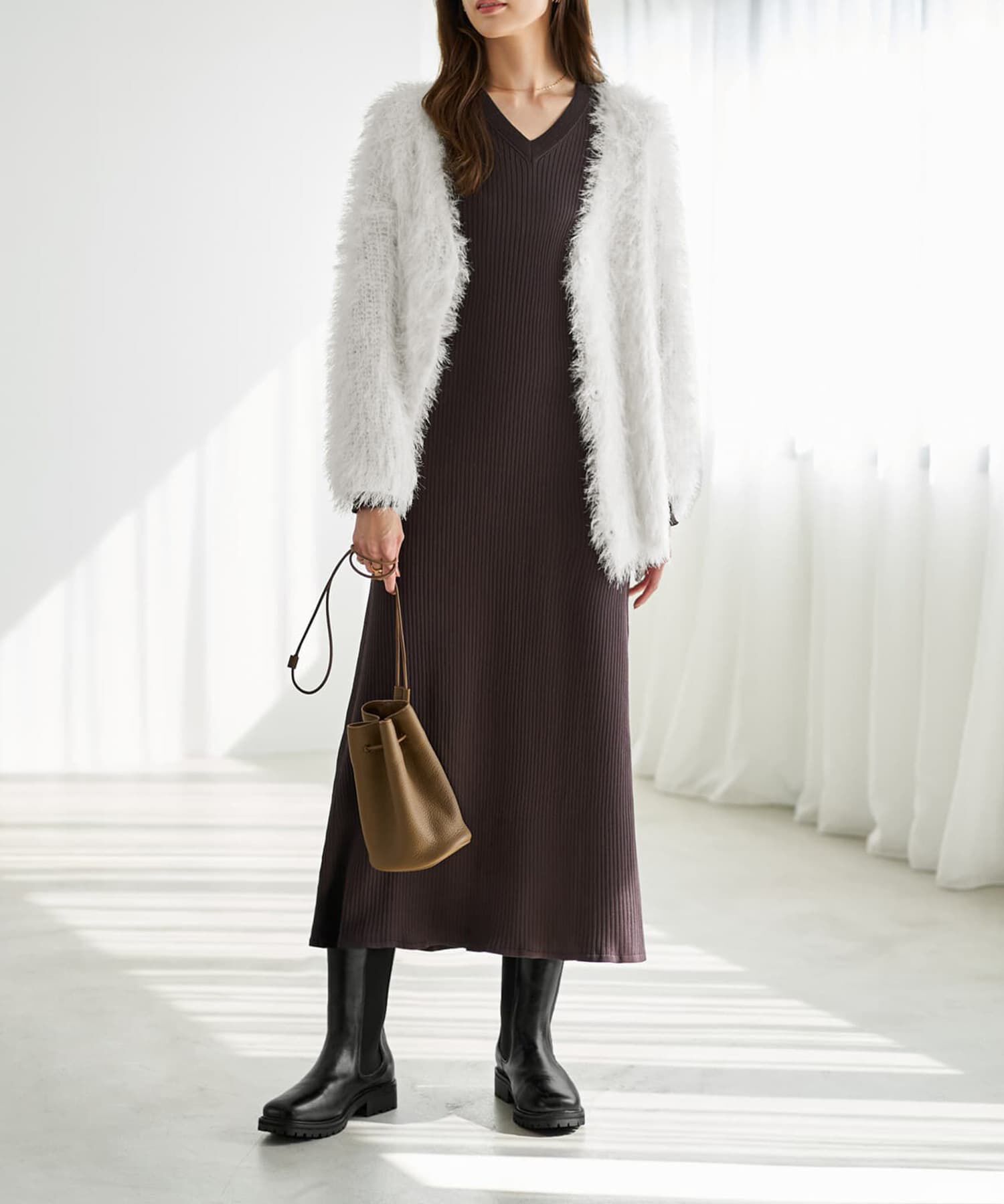 STYLE DELI「【LUXE】フェザーヤーンカーディガン」|ニット・セーター|