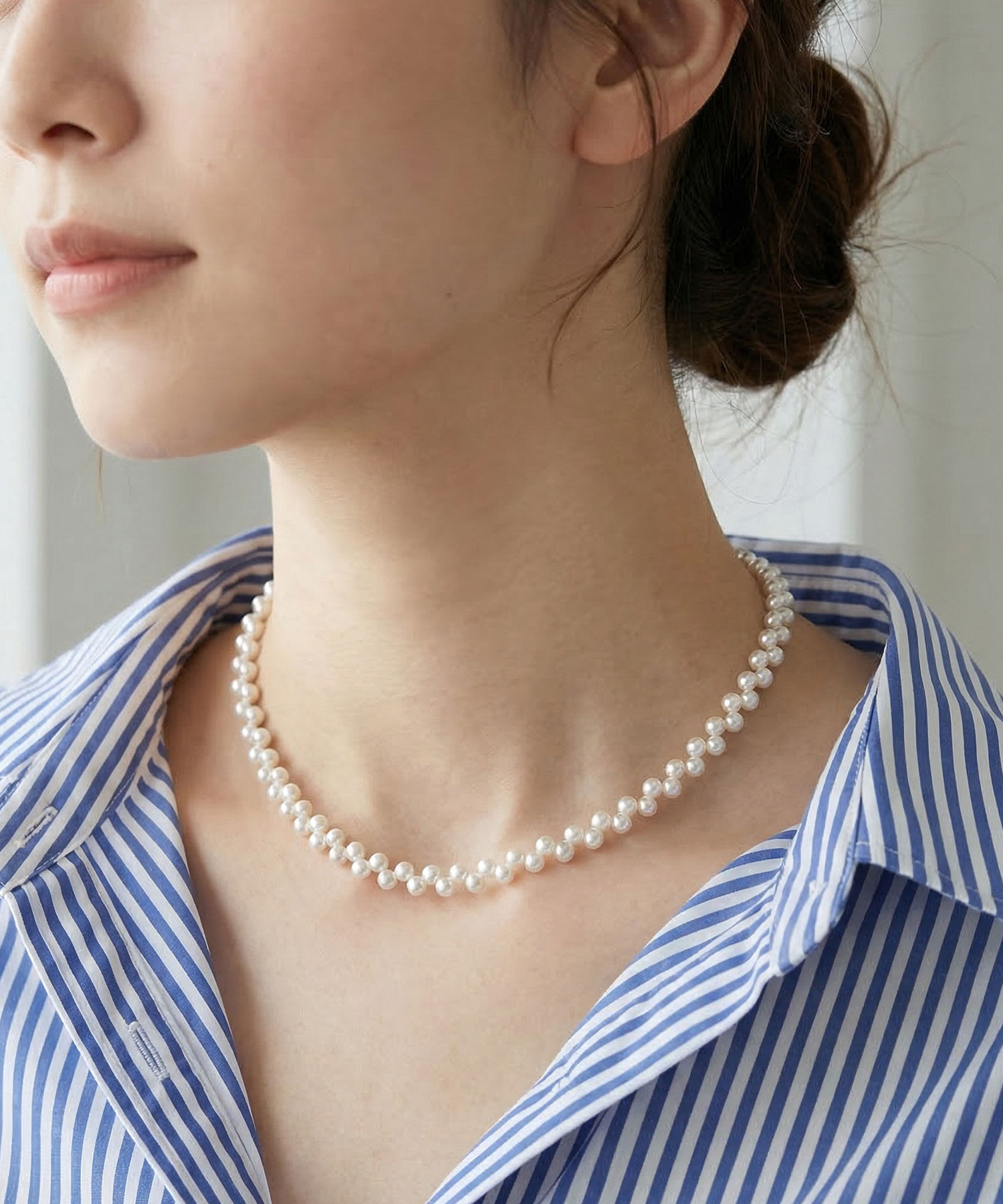  「クロジングパール ショートネックレス」|ネックレス|