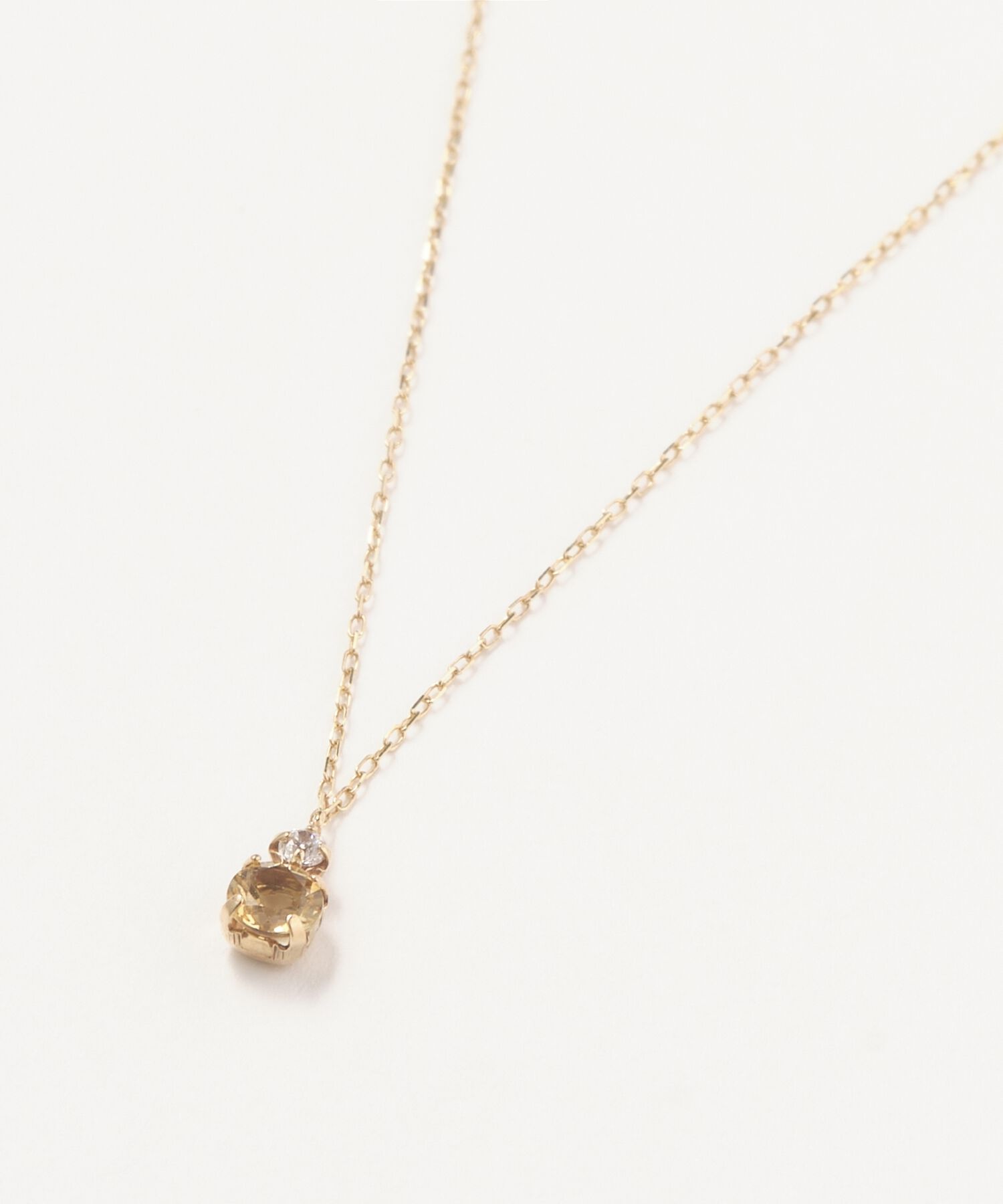 Phoebe「【K10】ジュエルラックネックレス　シトリン/BOX付き/全長:40cm」|ネックレス|