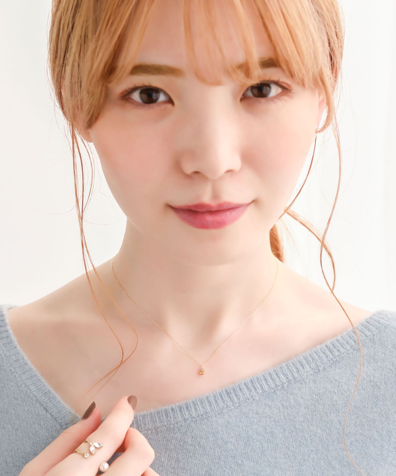 Phoebe「【K10】ジュエルラックネックレス　シトリン/BOX付き/全長:40cm」|ネックレス|