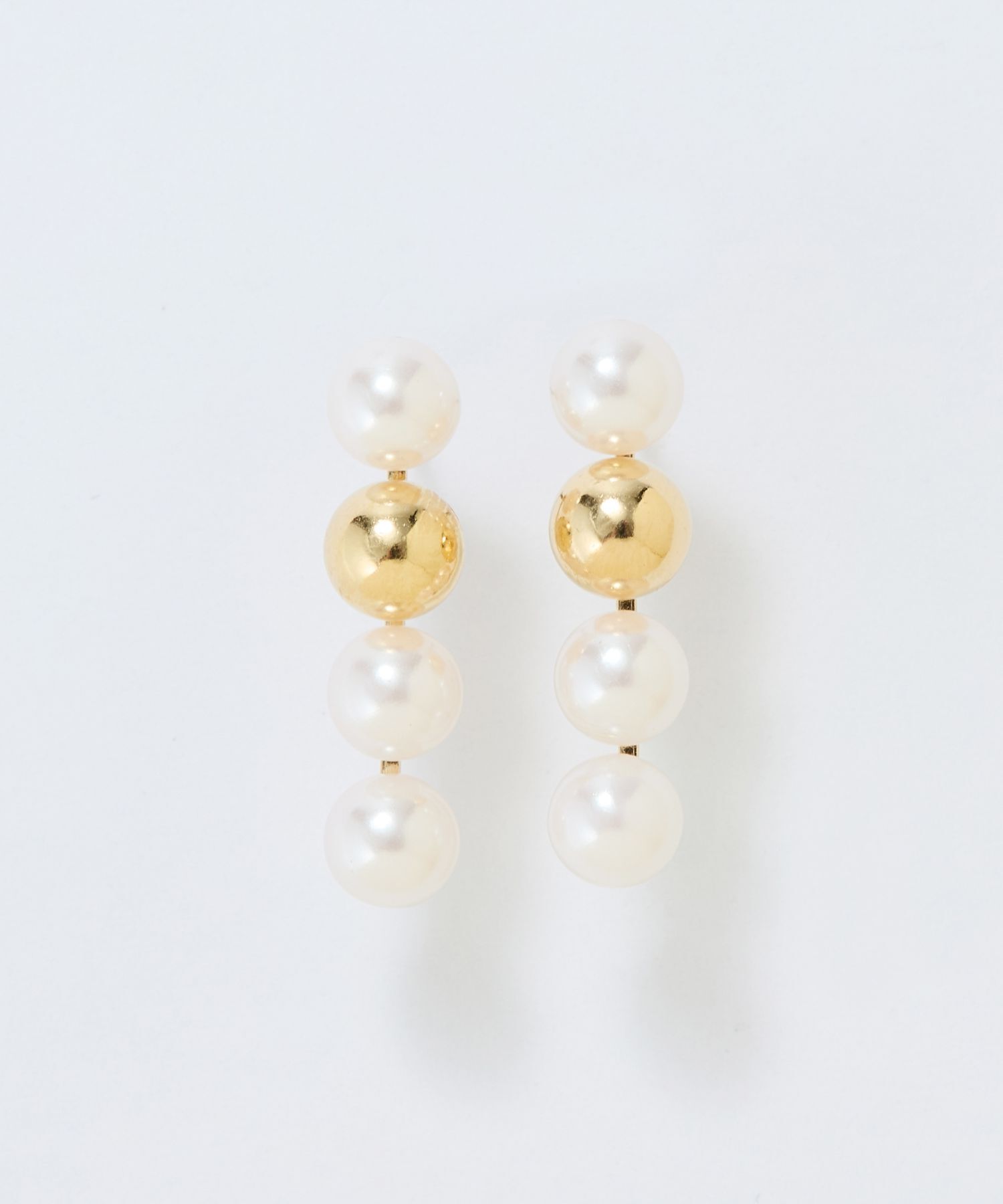 Phoebe「【金属アレルギー対応】ミックスドットピアス　ゴールド/ニッケルフリー/パール」|ピアス|