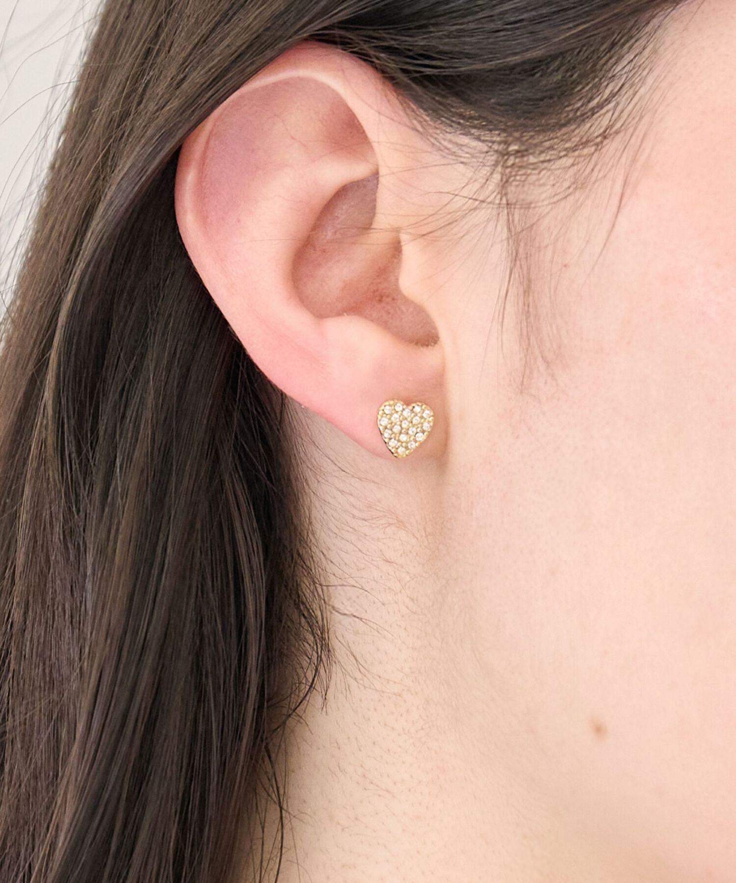 Phoebe「【金属アレルギー対応】ハートパヴェビジューピアス」|ピアス|