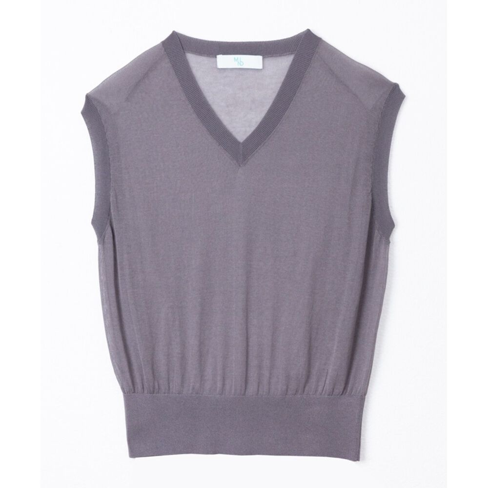 BACKYARD FAMILY「MIND マインド シアーベスト ベスト 通販 チョッキ レイヤード 重ね着 透け感 Vネック」|その他|グレー1