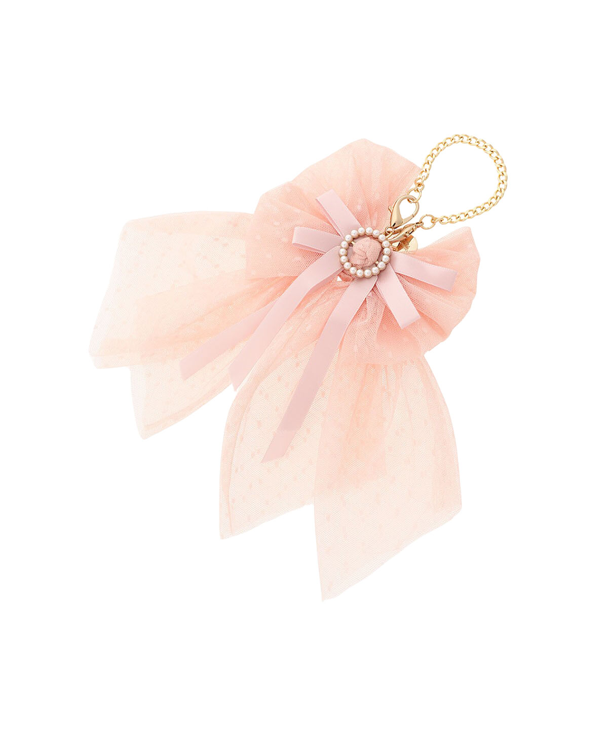 Samantha Vega「チュールリボンバッグチャーム」|チャーム・キーホルダー|ピンク