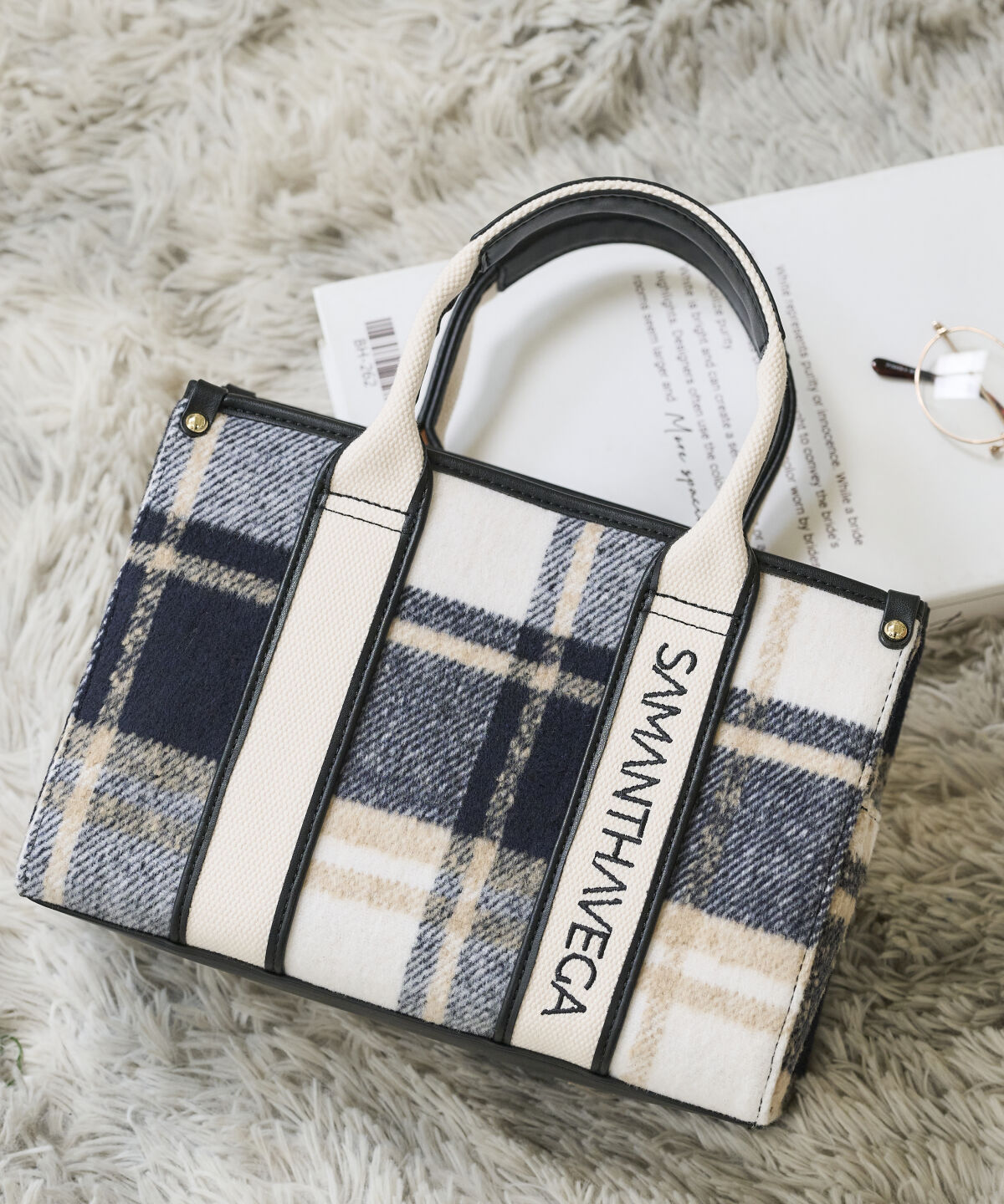 Samantha Vega「ロゴテープチェックハンドバッグ」|ハンドバッグ|
