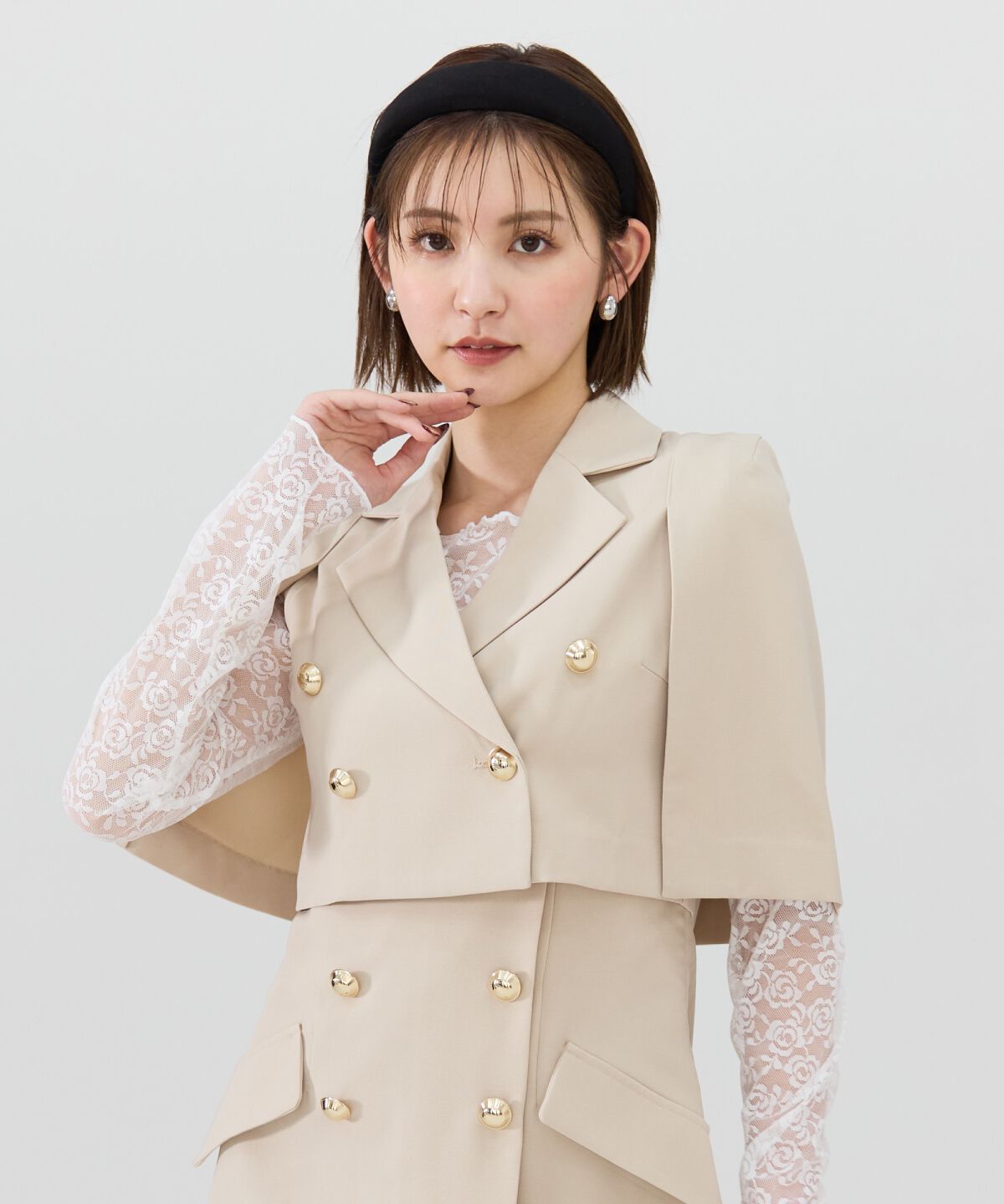 REDYAZEL「ケープデザインショートジャケット」|その他|オフ