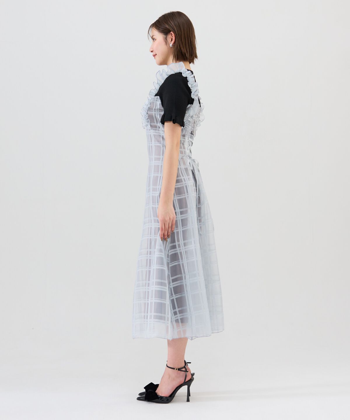 REDYAZEL「ショルダーフリルドッキングワンピース」|ワンピース|
