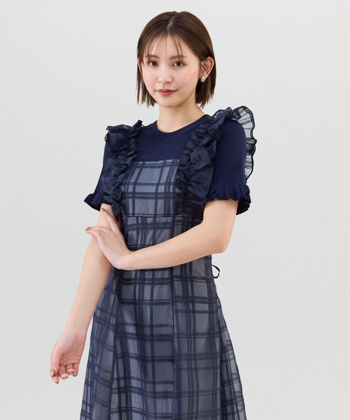 REDYAZEL「ショルダーフリルドッキングワンピース」|ワンピース|