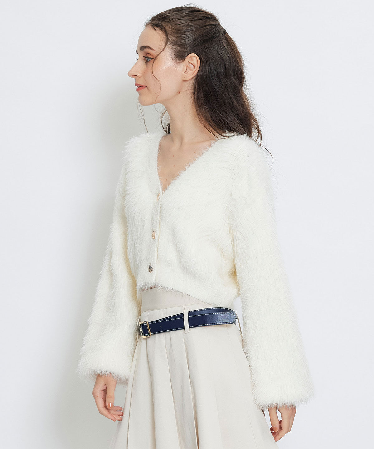 REDYAZEL「コンパクトシャギーニットカーディガン」|カーディガン|