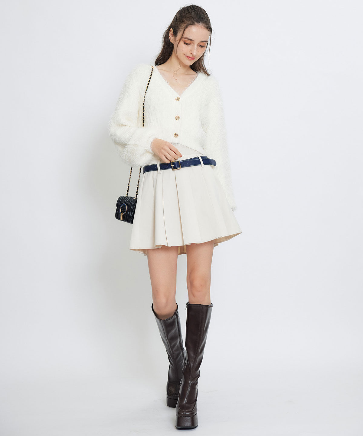 REDYAZEL「コンパクトシャギーニットカーディガン」|カーディガン|