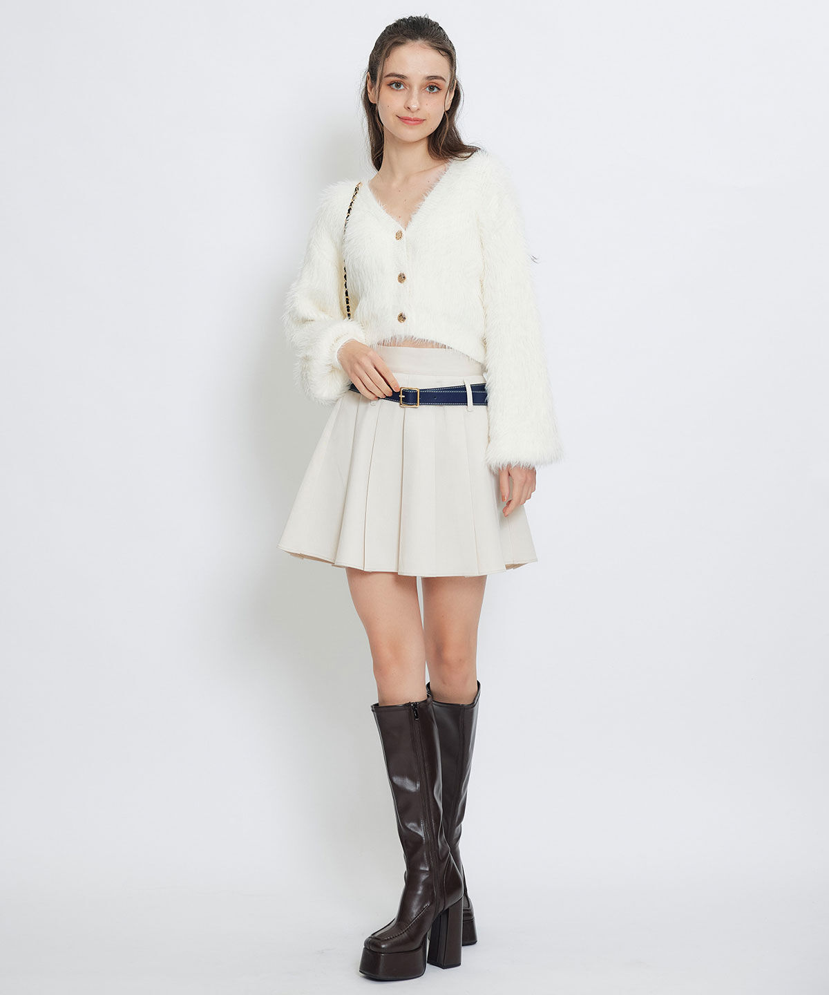 REDYAZEL「コンパクトシャギーニットカーディガン」|カーディガン|