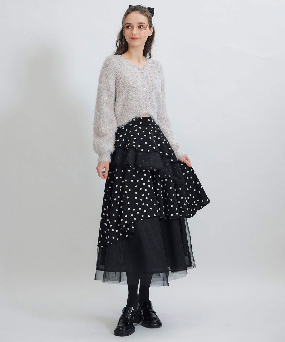 REDYAZEL「コンパクトシャギーニットカーディガン」|カーディガン|