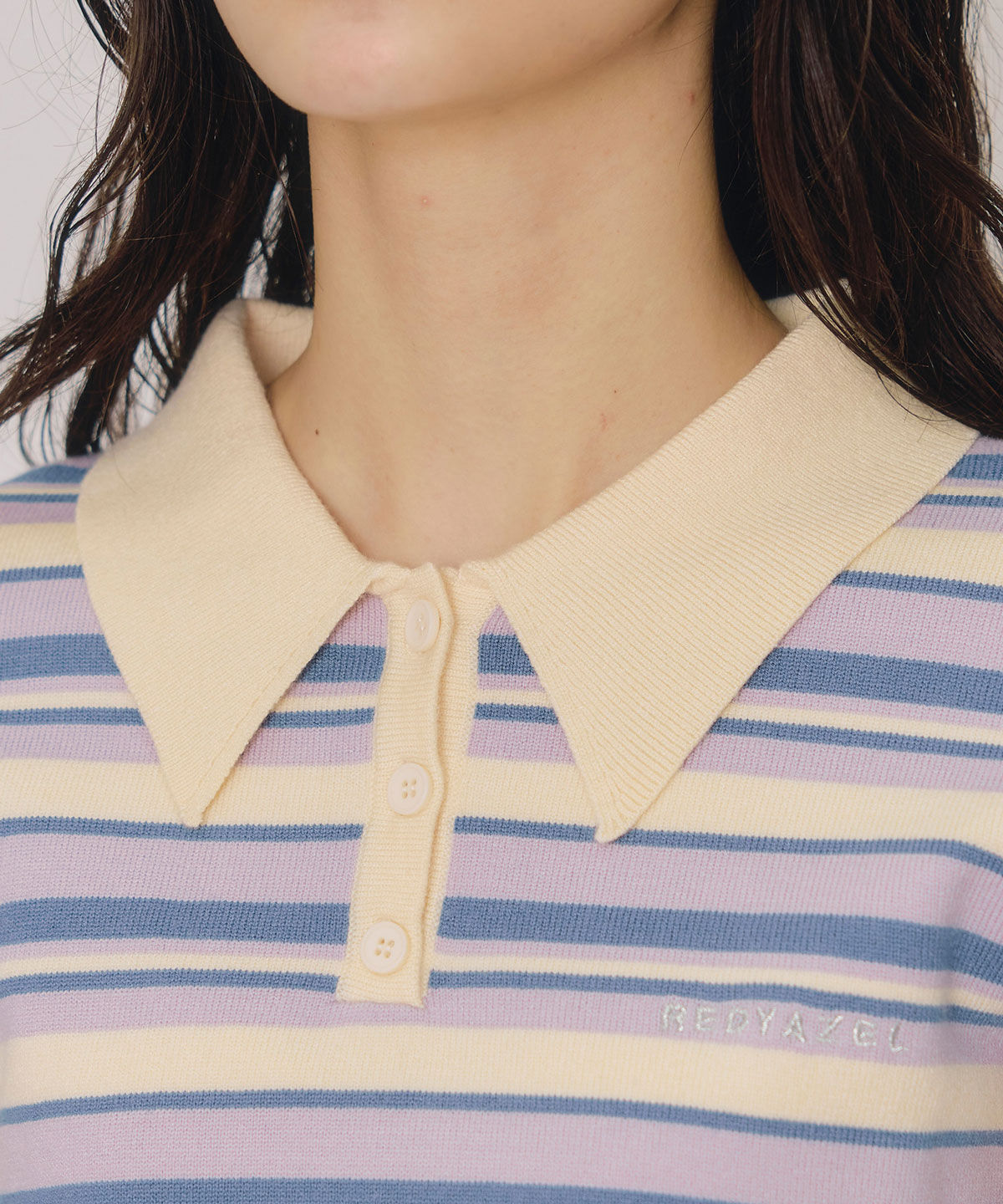 REDYAZEL「マルチボーダーロゴニットプルオーバー」|ニット・セーター|