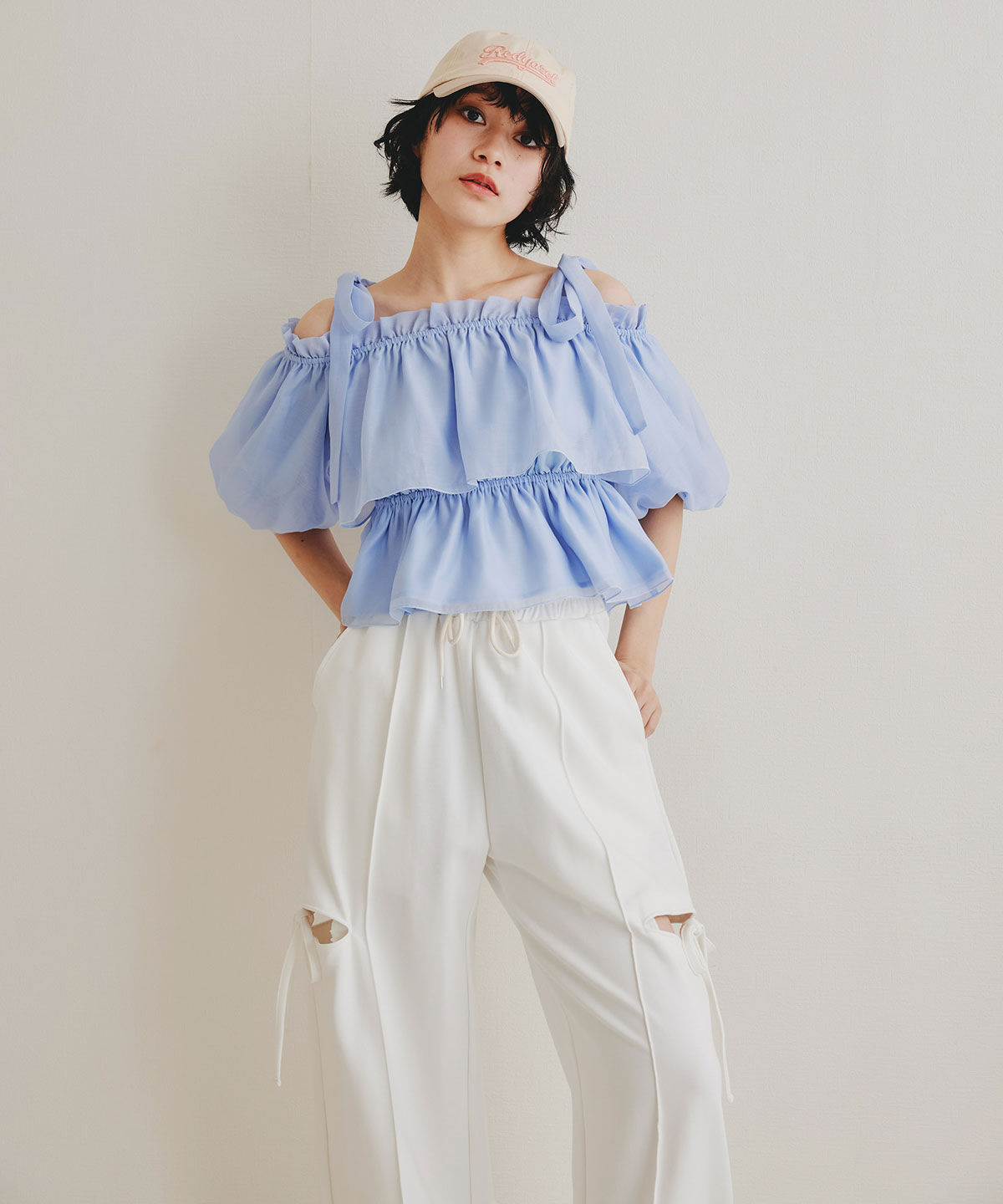 REDYAZEL「ショルダーリボンフリルオフショルブラウス」|シャツ・ブラウス|
