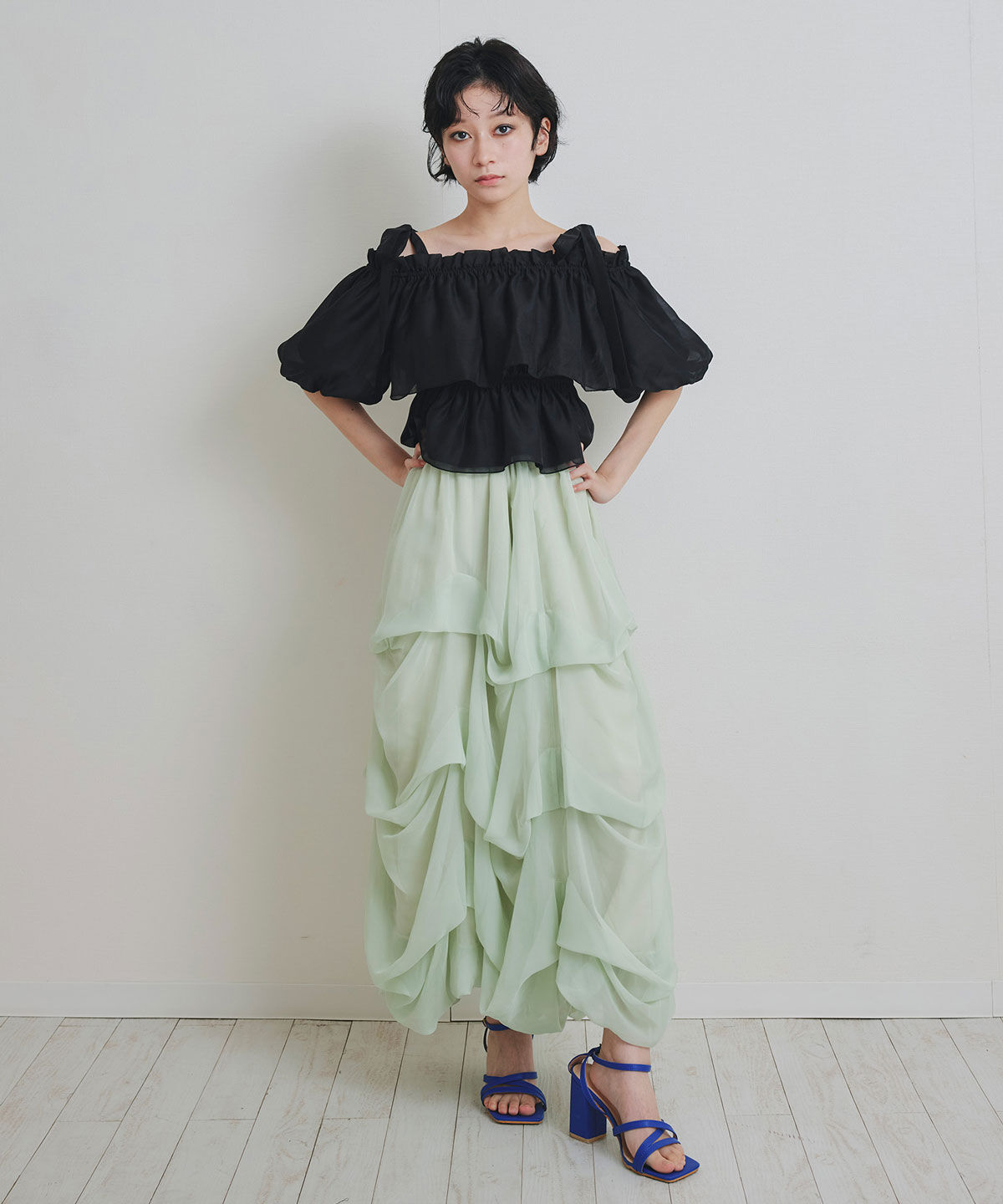 REDYAZEL「ショルダーリボンフリルオフショルブラウス」|シャツ・ブラウス|