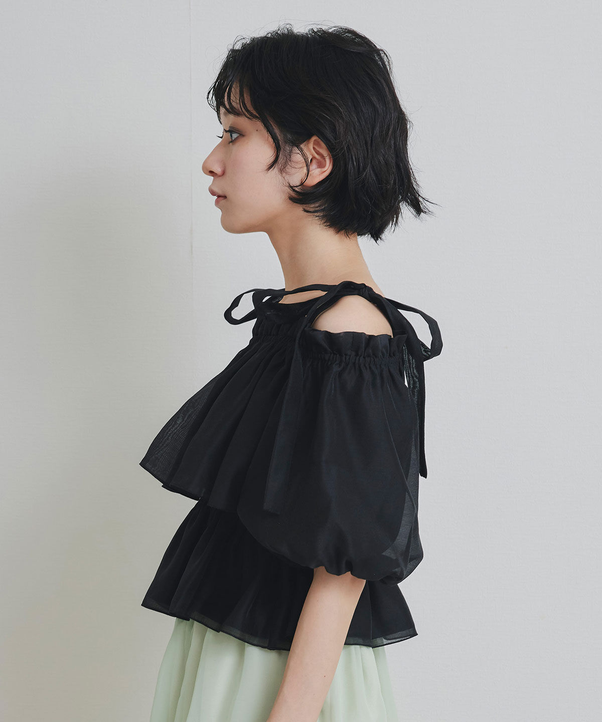 REDYAZEL「ショルダーリボンフリルオフショルブラウス」|シャツ・ブラウス|