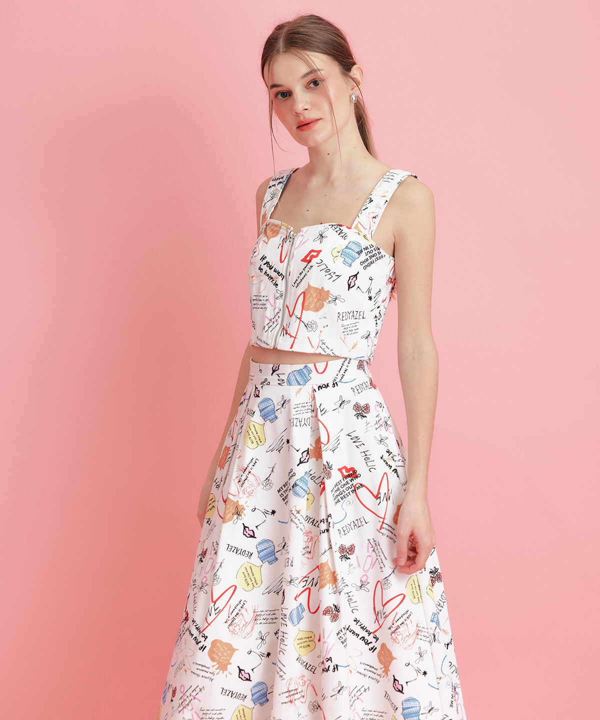 REDYAZEL「LoveArt ロングフレアスカート」|フレア|