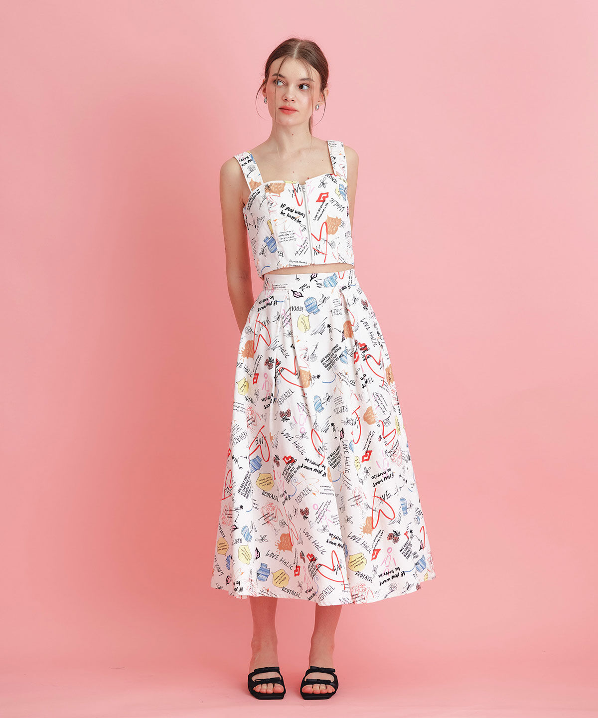 REDYAZEL「LoveArt ロングフレアスカート」|フレア|