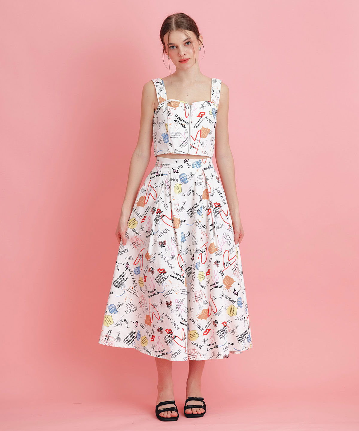 REDYAZEL「LoveArt ロングフレアスカート」|フレア|