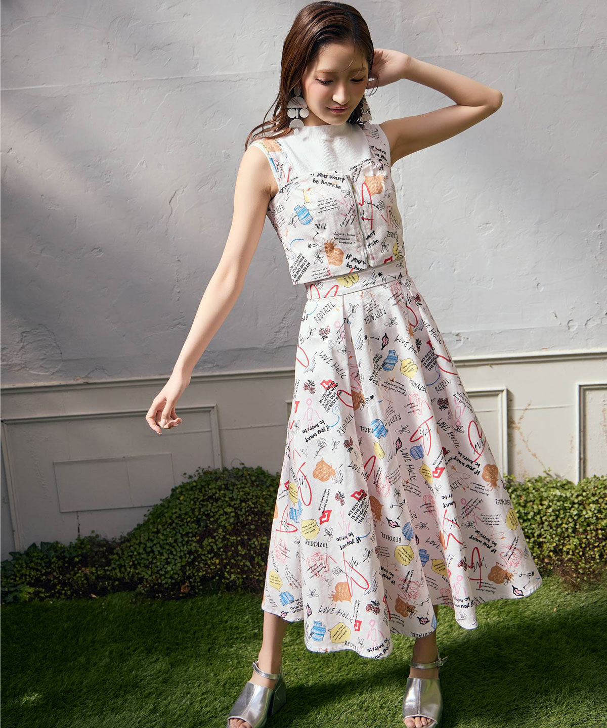 REDYAZEL「LoveArt ロングフレアスカート」|フレア|